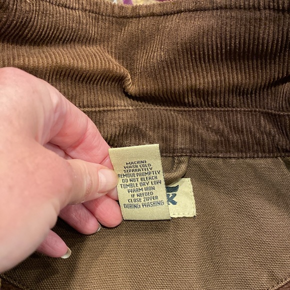 SAFTBAK Brown Fleece Lined Canvas Zip Work Coat Jacket Large Workwear / Utility - Picture 9 of 17